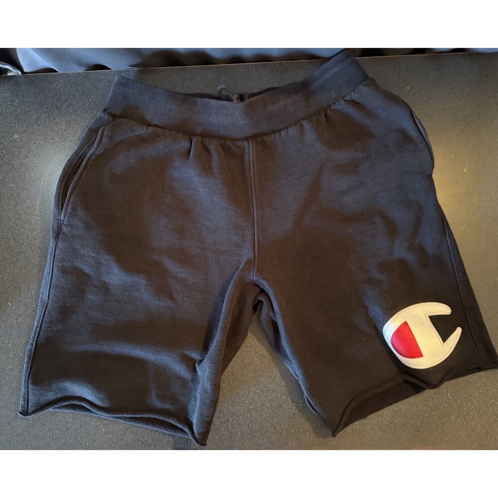 Champion Fleece Drawstring Shorts Men’s L Black  Athleisure Streetwear Pockets